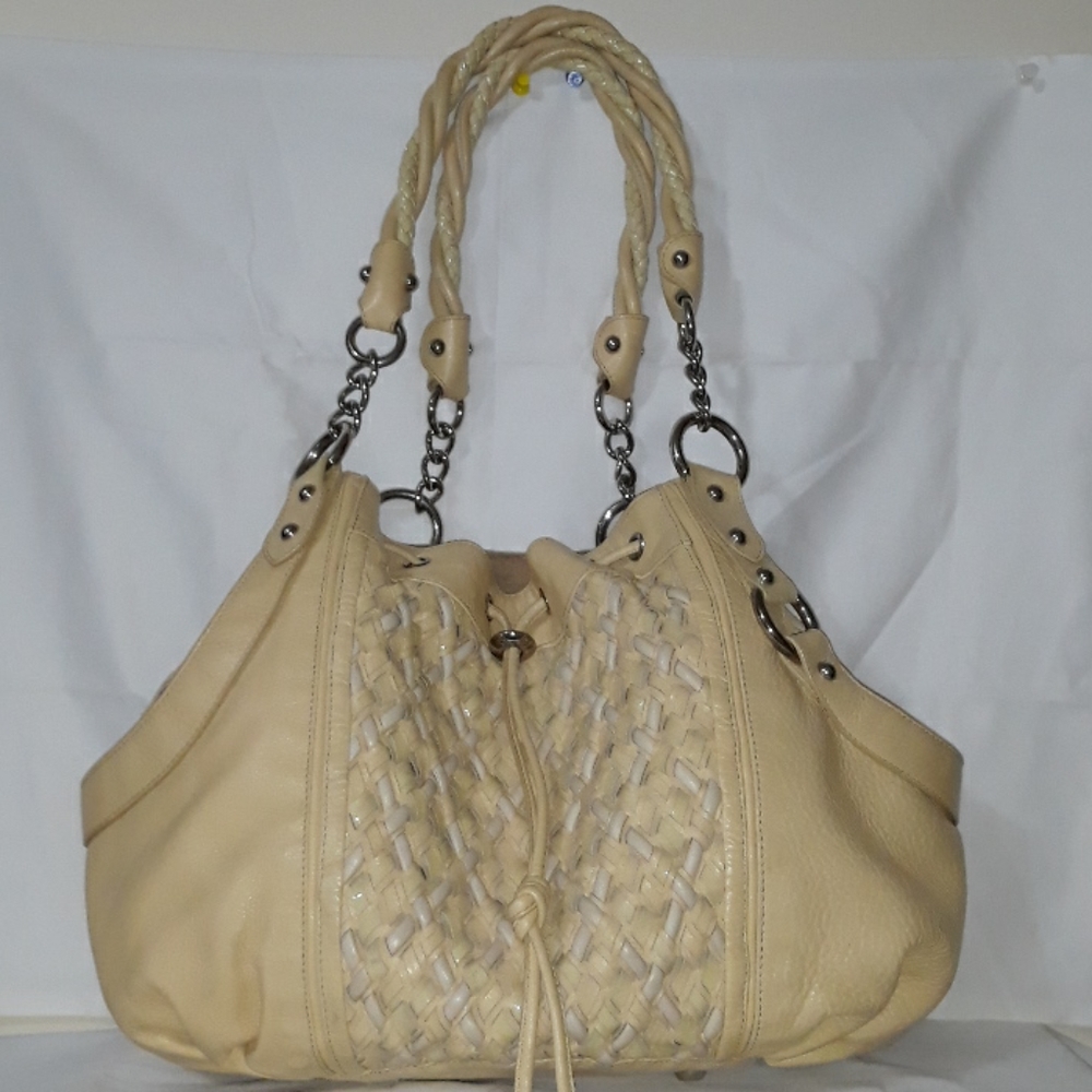 Zac Posen Luxury Line Pumpkin Beatrice Bag Cream  White Italian Leather VGC